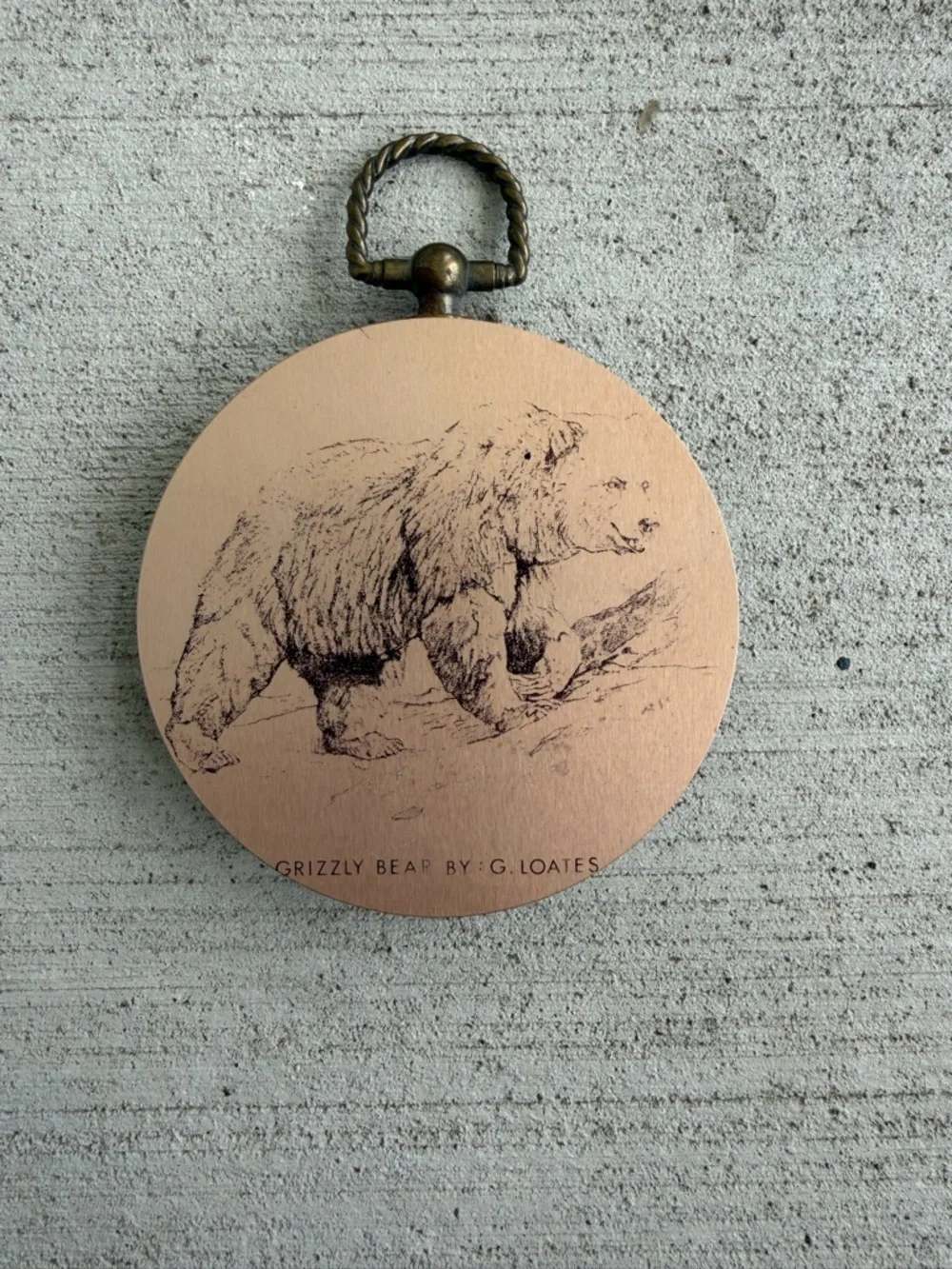 Vintage Grizzly Bear Wall Plaque by G. Loates Made in Canada
